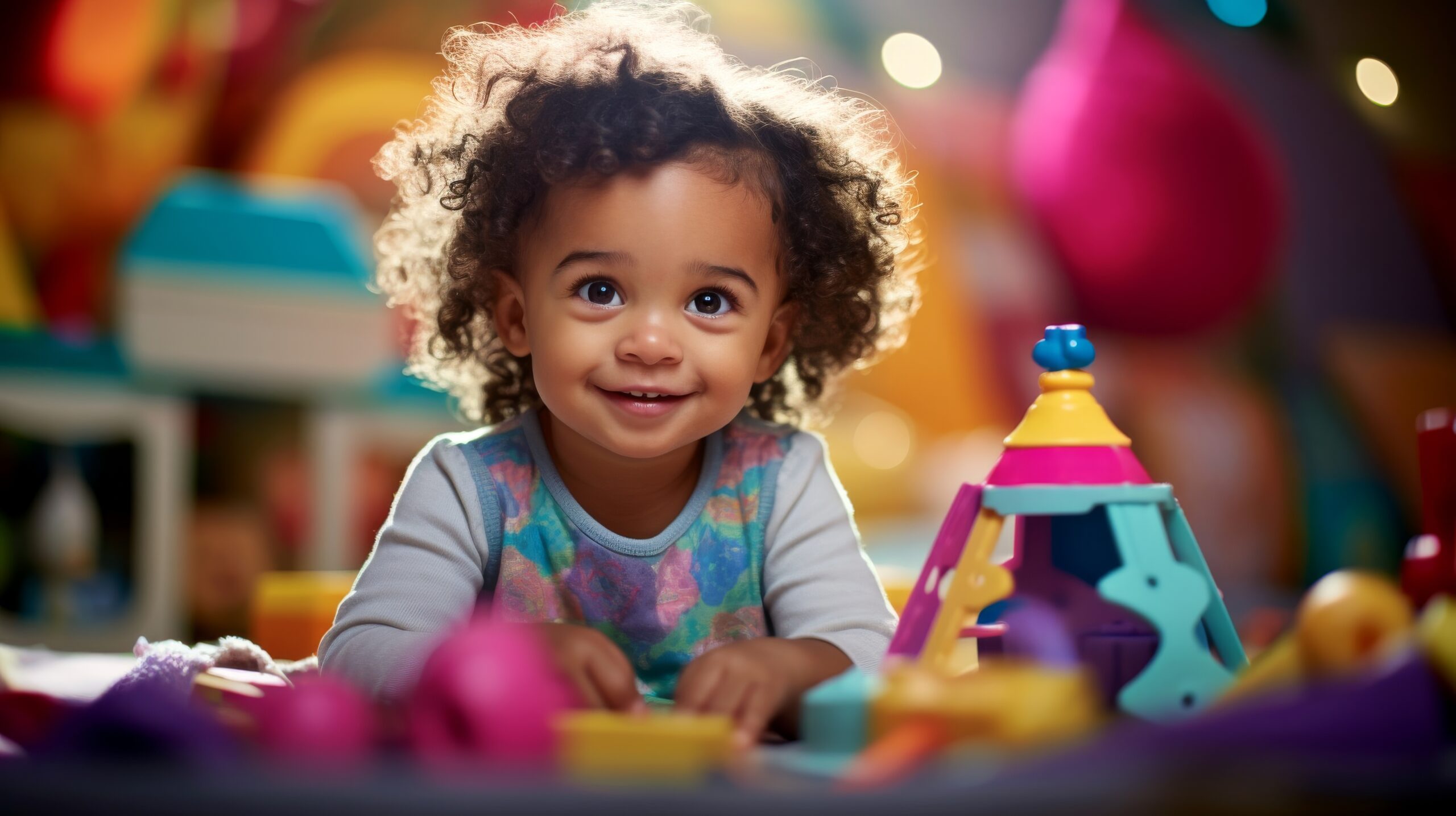 Young apprentice engaging with children in a vibrant classroom setting, learning hands-on skills in child care through guided mentorship, fostering emotional growth, and early education development.